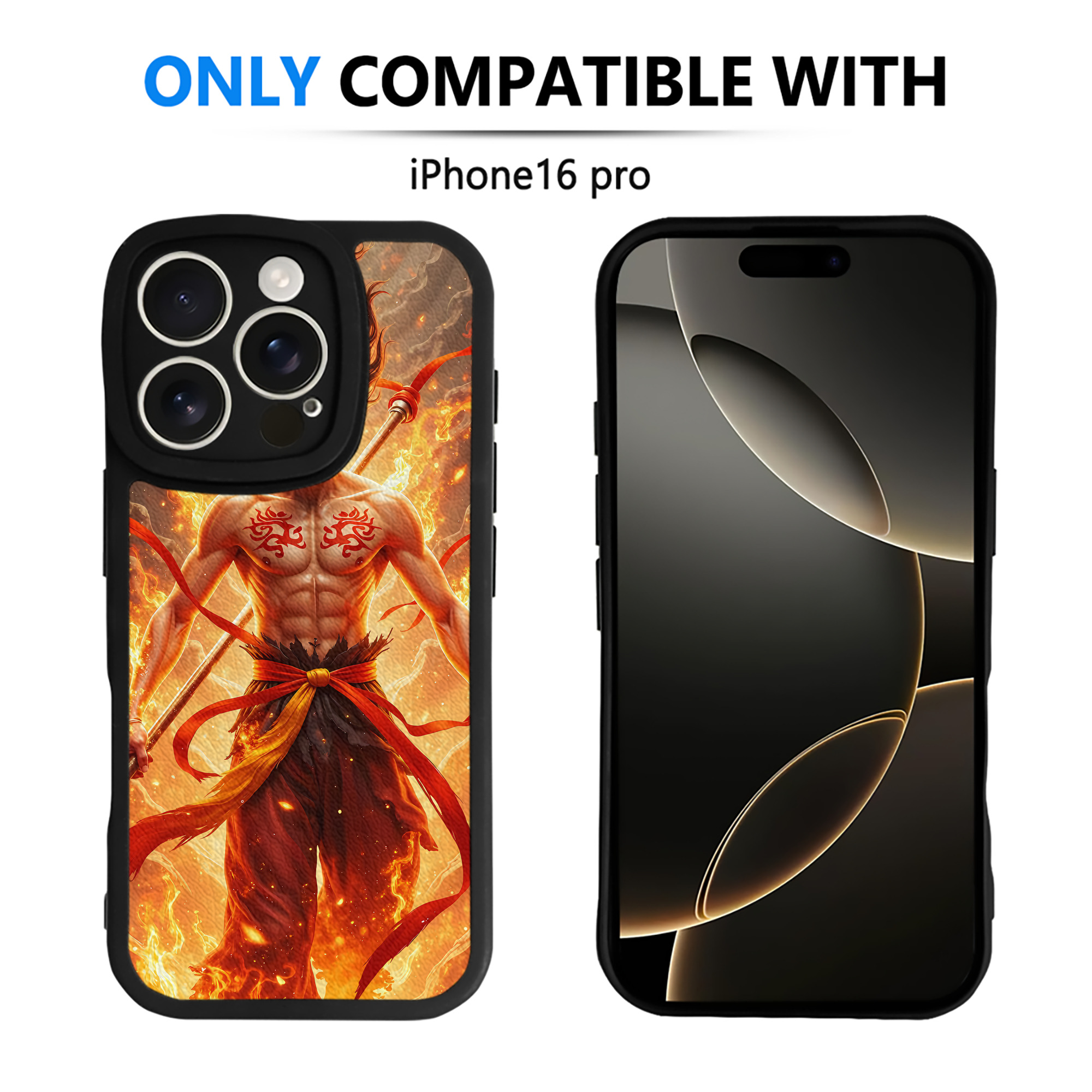 （画像用） Ne Zha 2 ナタ 魔童の大暴れ 【iPhone 16シリーズ対応】シリコンスマホケース（レザー調） 材質：シリコン
